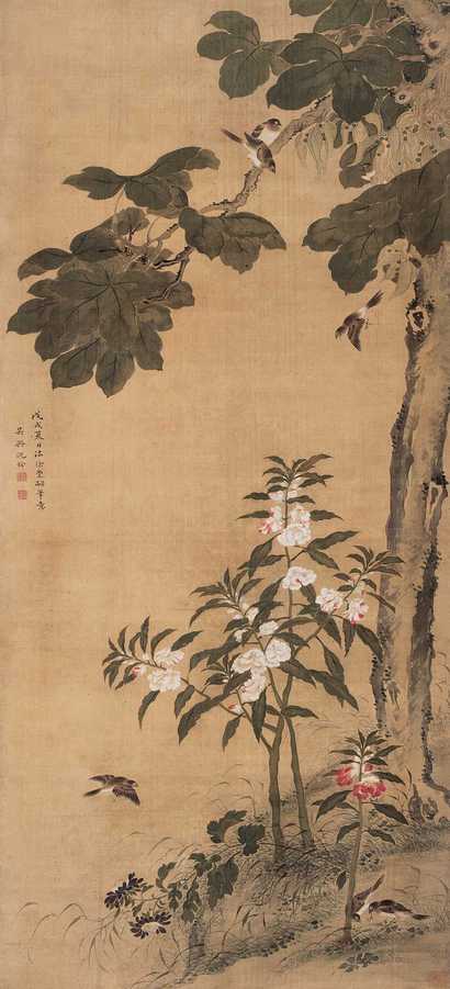 沈铨 秋色图 立轴
